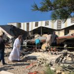 derrumbe del techo de una iglesia